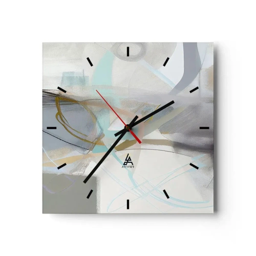 Wandklok - Klok - Mistige abstractie - 30x30 cm