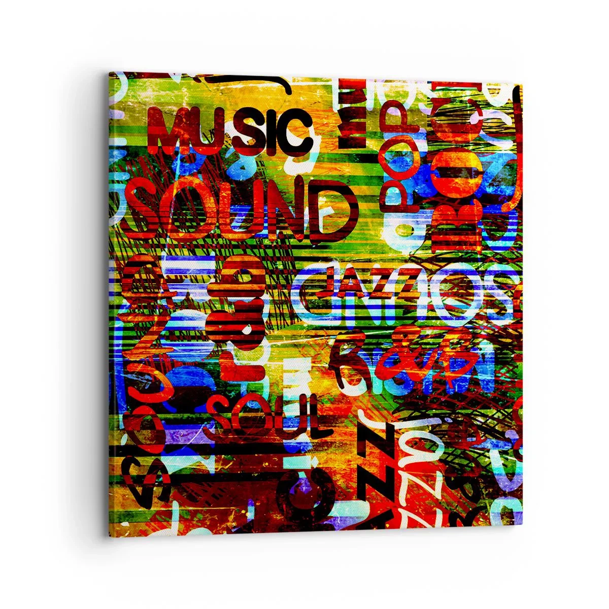 Schilderen op canvas - Alle kleuren van het geluid - 70x70 cm