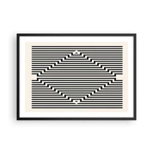 Poster in een zwarte lijst - Geometrische illusie - 70x50 cm