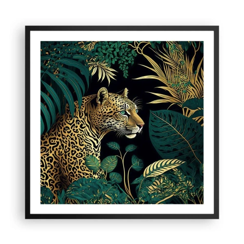 Poster in een zwarte lijst - Een gastheer in de jungle - 60x60 cm