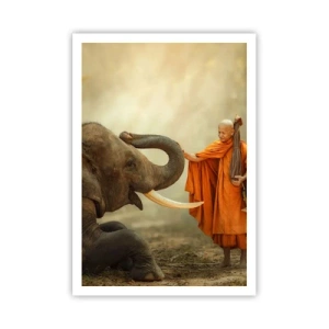 Poster - Ontmoeting tijdens een reis - 70x100 cm