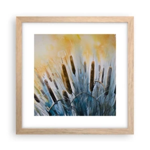 Een poster in een licht eiken lijst - De kou van het water, de hitte van de zon - 30x30 cm