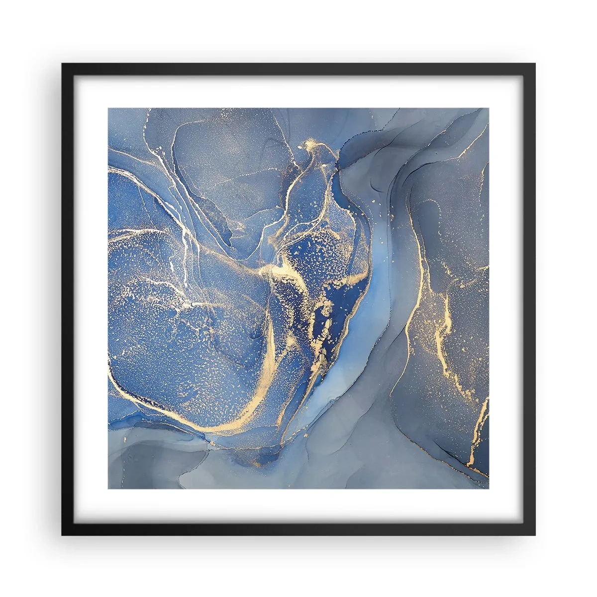 Poster in een zwarte lijst - Goudstof - 50x50 cm