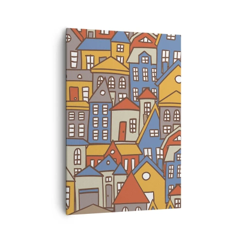 Schilderen op canvas - Achter het huis is een huis - 70x100 cm