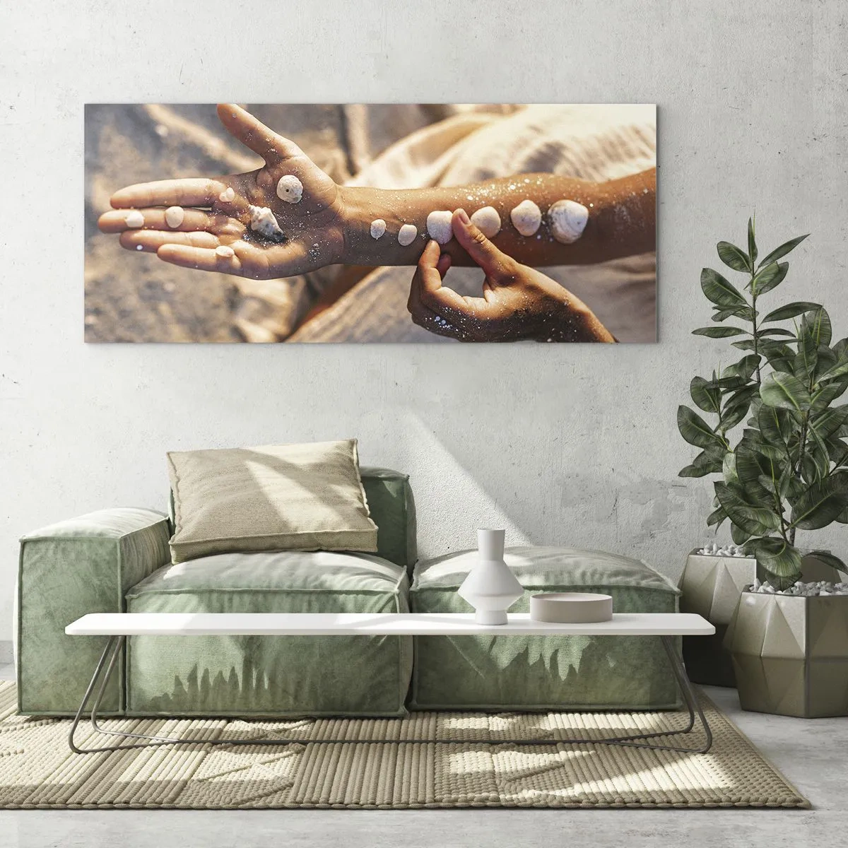 Schilderen op glas - Schoonheid binnen handbereik - 100x40 cm