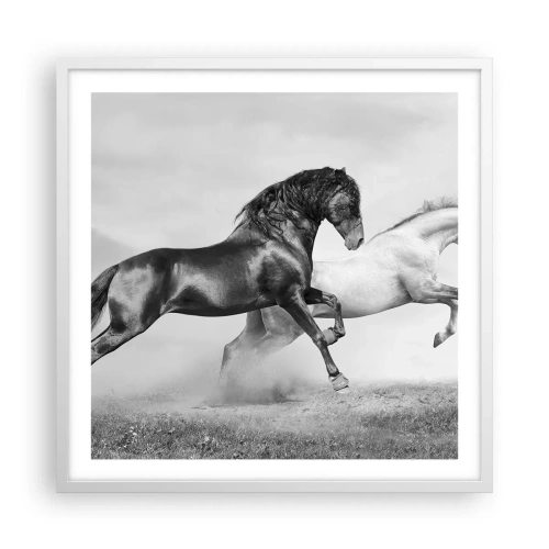 Poster in een witte lijst - Engelen en duivels - 60x60 cm