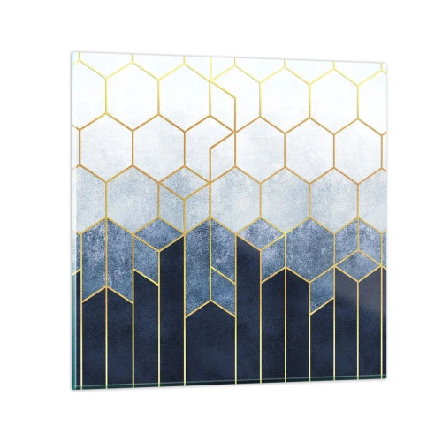 Schilderen op glas - Compositie in een gesyncopeerd ritme - 60x60 cm