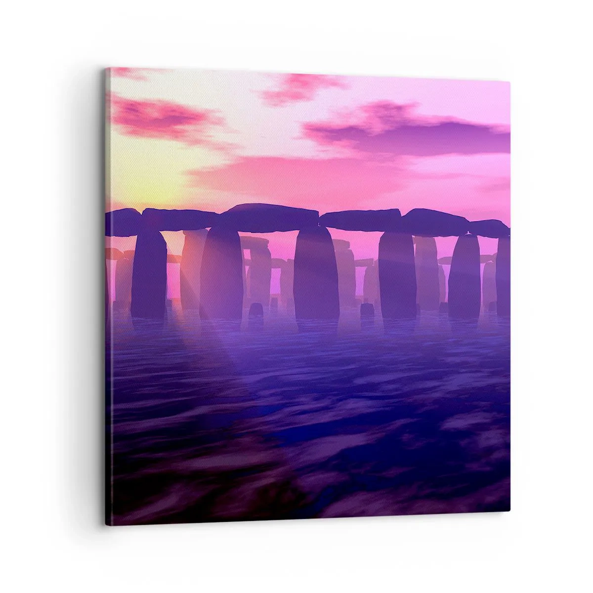 Schilderen op canvas - Mysterie bij zonsopgang in de mist - 60x60 cm