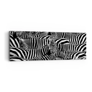 Schilderen op canvas - Groepsportret met strepen - 90x30 cm