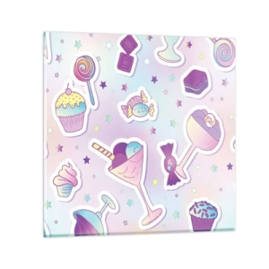 Schilderen op glas - Dat het elke dag een verjaardag zou zijn - 50x50 cm