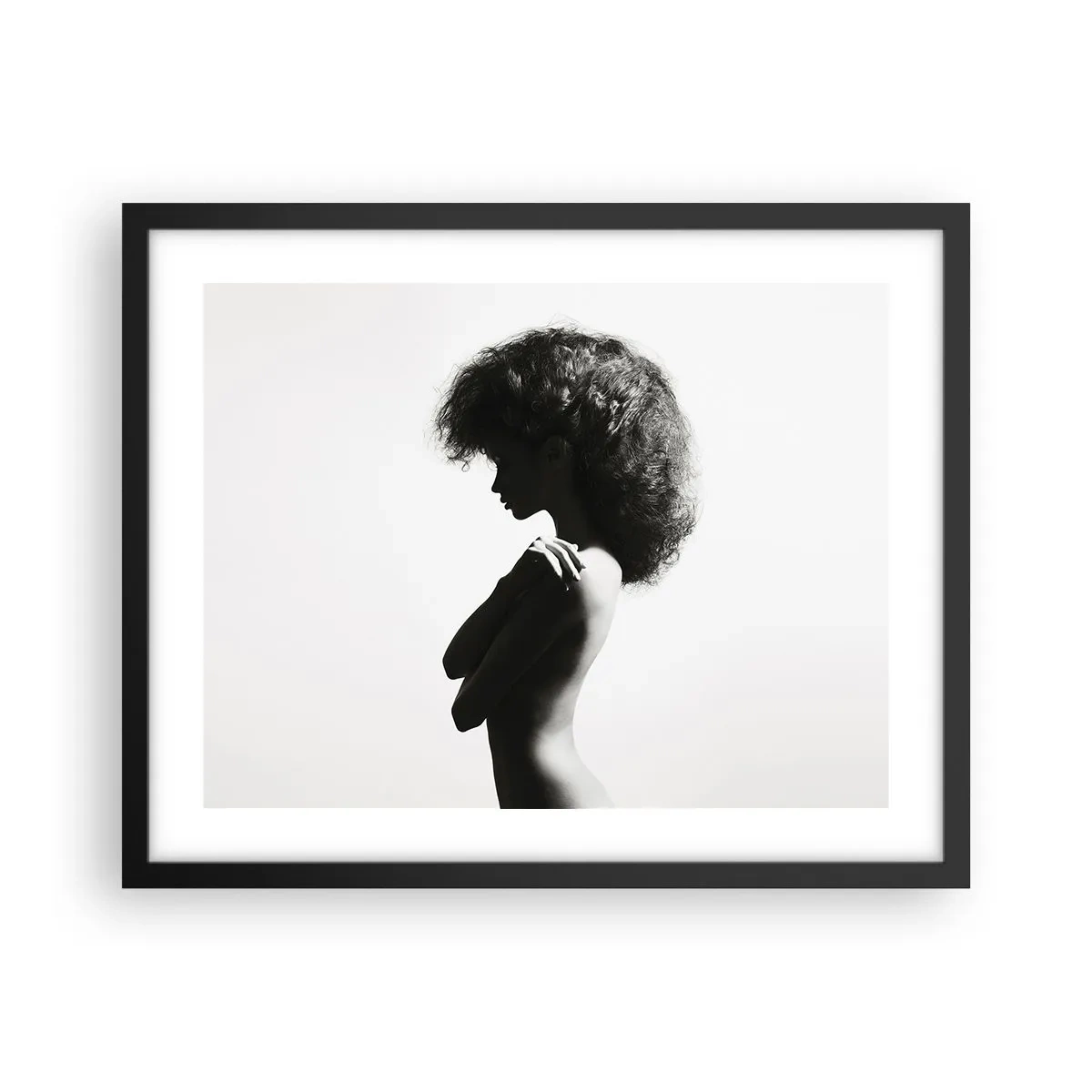 Poster in een zwarte lijst - Als een bloem op een slanke stengel - 50x40 cm