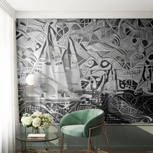 Fotobehang Standard Eco - Tussen de golven - het zeilen, Kubisme, Deel - 350x256 cm