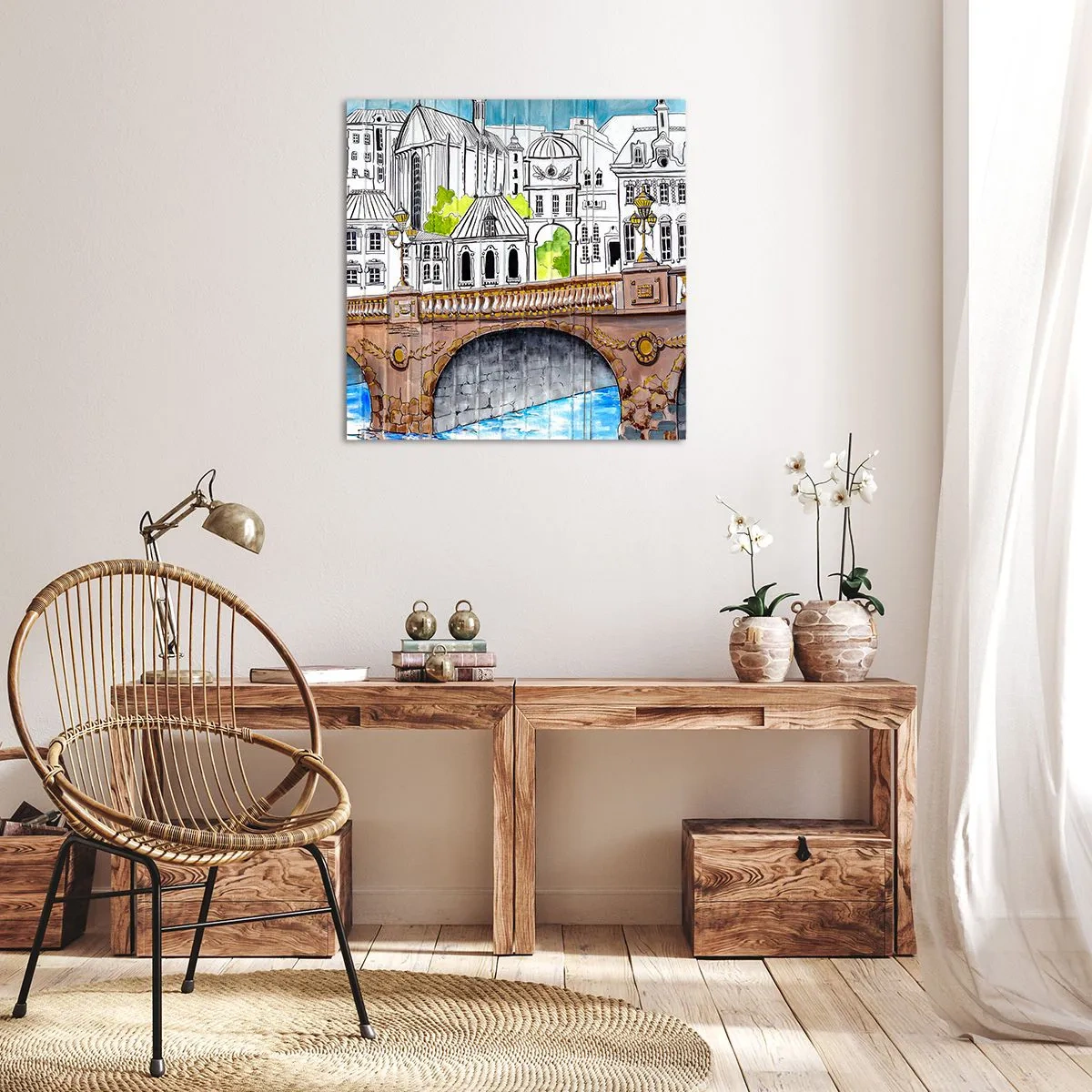 Schilderen op canvas - De stad als geschilderd - 30x30 cm