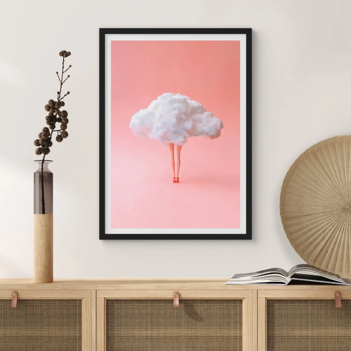 Poster in een zwarte lijst - Zoete belofte - 30x40 cm