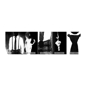 Fotobehang Monster Zelfklevend Deluxe Sticker - In een noir sfeer - Abstractie, Vrouw en man, Mode - 100x30 cm