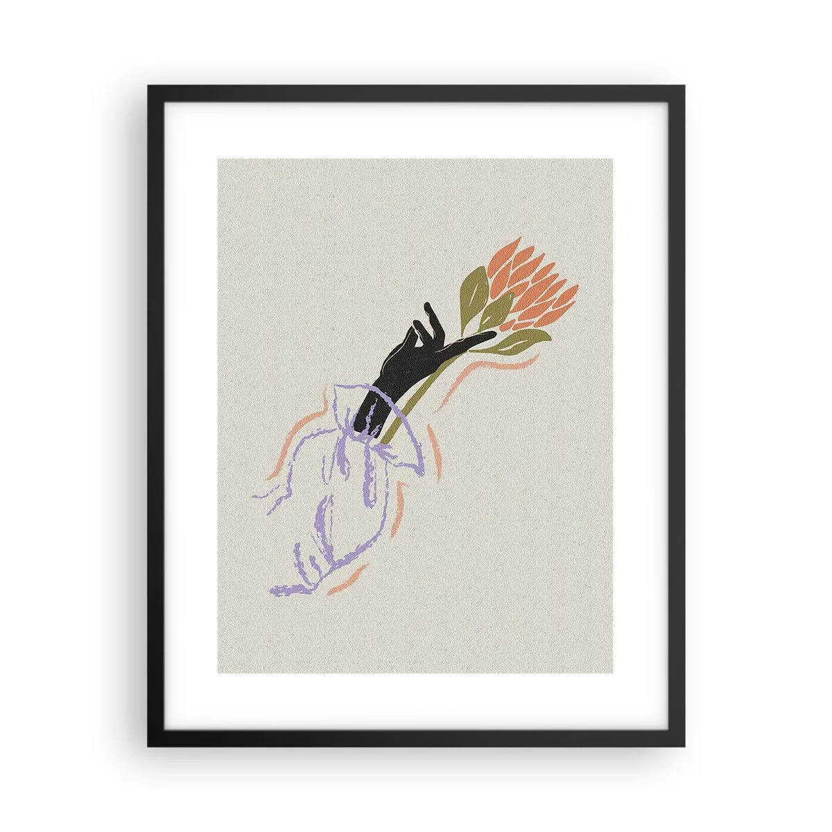 Poster in een zwarte lijst - Zusterlijke aanraking - 40x50 cm