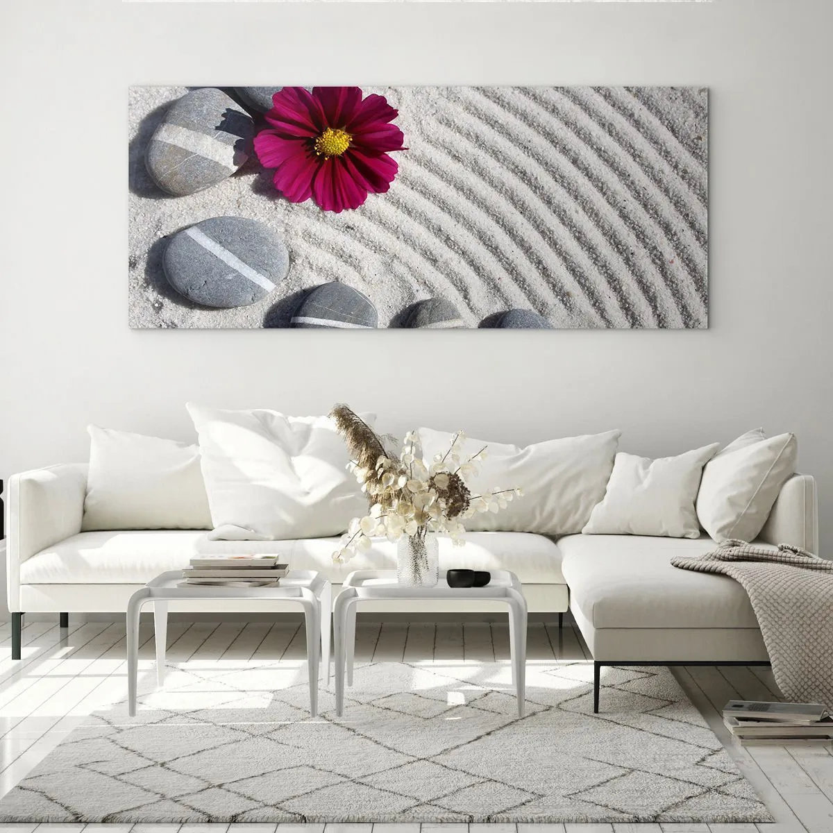 Schilderen op glas - Energie en rust van de magische cirkel van de natuur - 90x30 cm