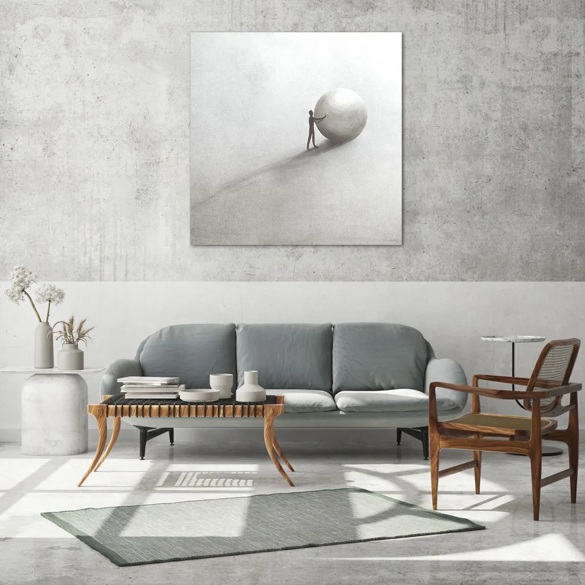 Schilderen op glas - Het spel van het leven - 70x70 cm