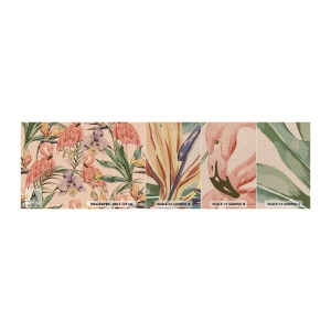 Fotobehang Monster Premium Canvas - Roze ballet in bloemen - Vogel, Flamingo, Oerwoud - 100x30 cm