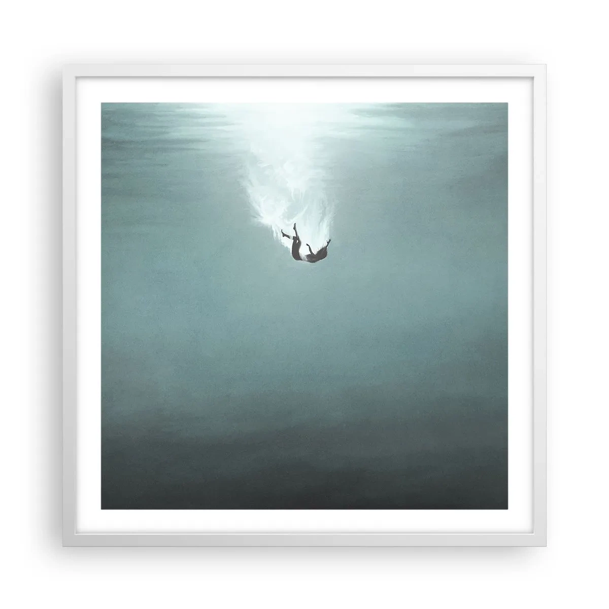 Poster in een witte lijst - In de armen van de oceaan - 60x60 cm