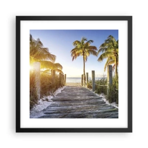 Poster in een zwarte lijst - Rechtstreeks naar het paradijs - 40x40 cm