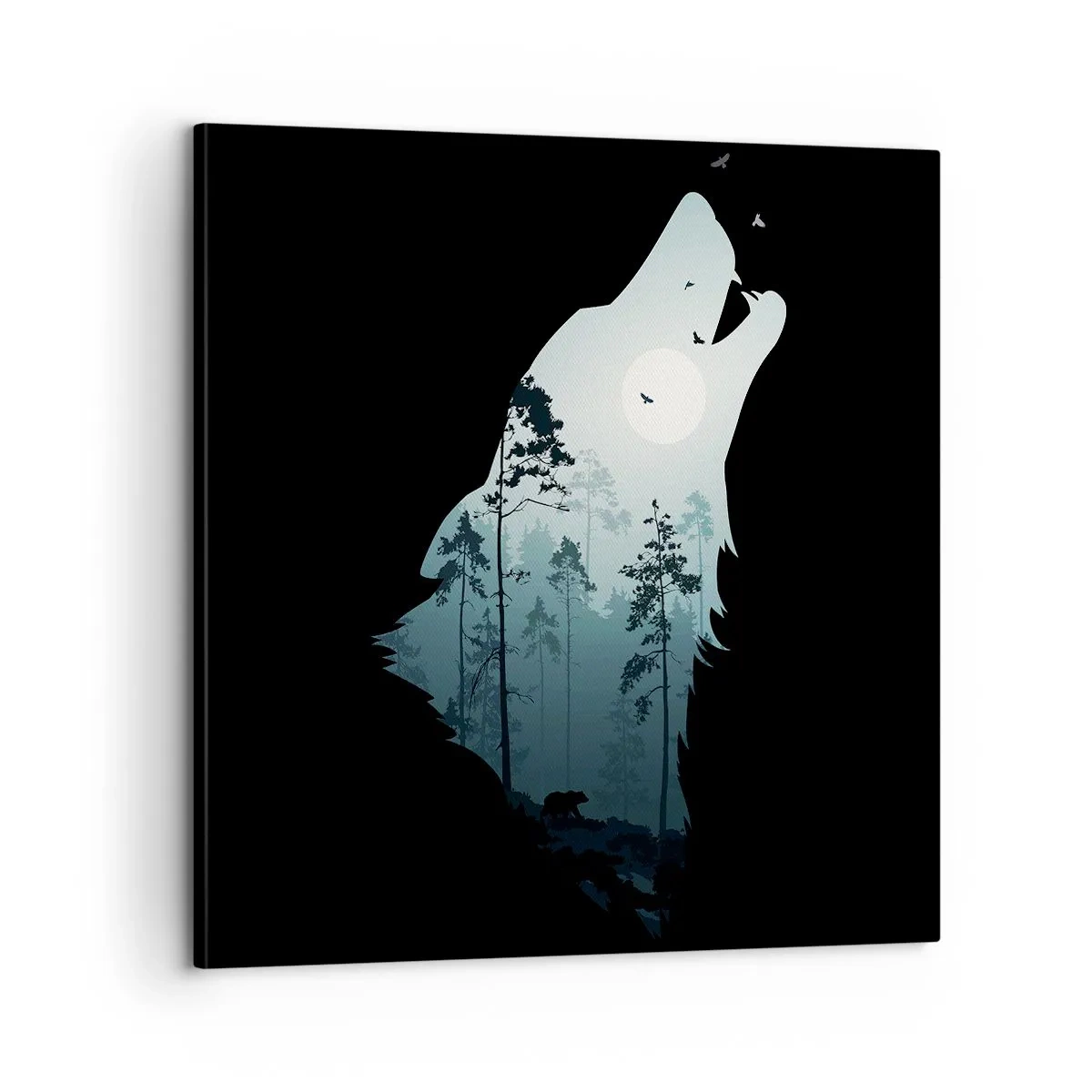 Schilderen op canvas - De stem van de bosnacht - 60x60 cm