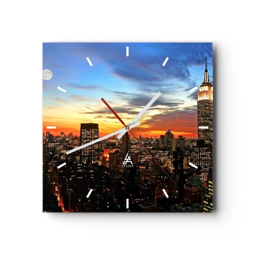 Wandklok - Klok - Een stralende Amerikaanse nacht - 30x30 cm