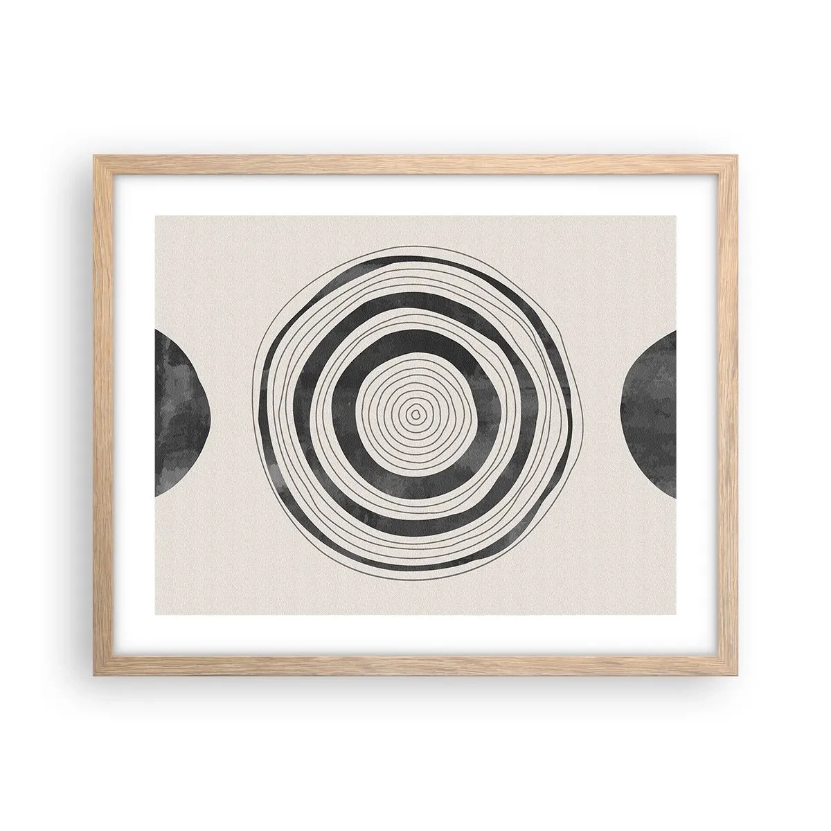 Een poster in een licht eiken lijst - Wat belangrijk is, is wat er tussenin zit - 50x40 cm