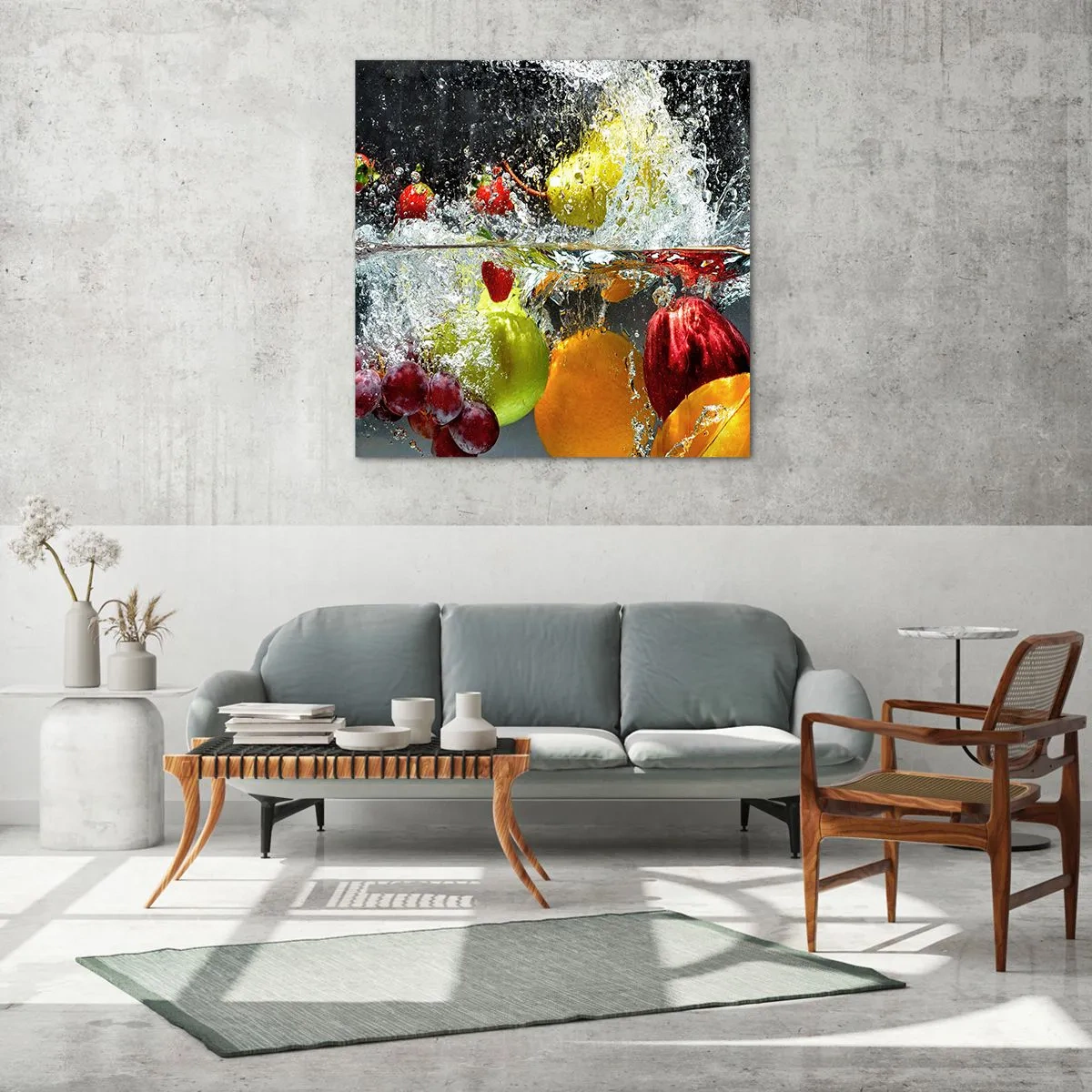 Schilderen op glas - Fruit verfrissing - 50x50 cm