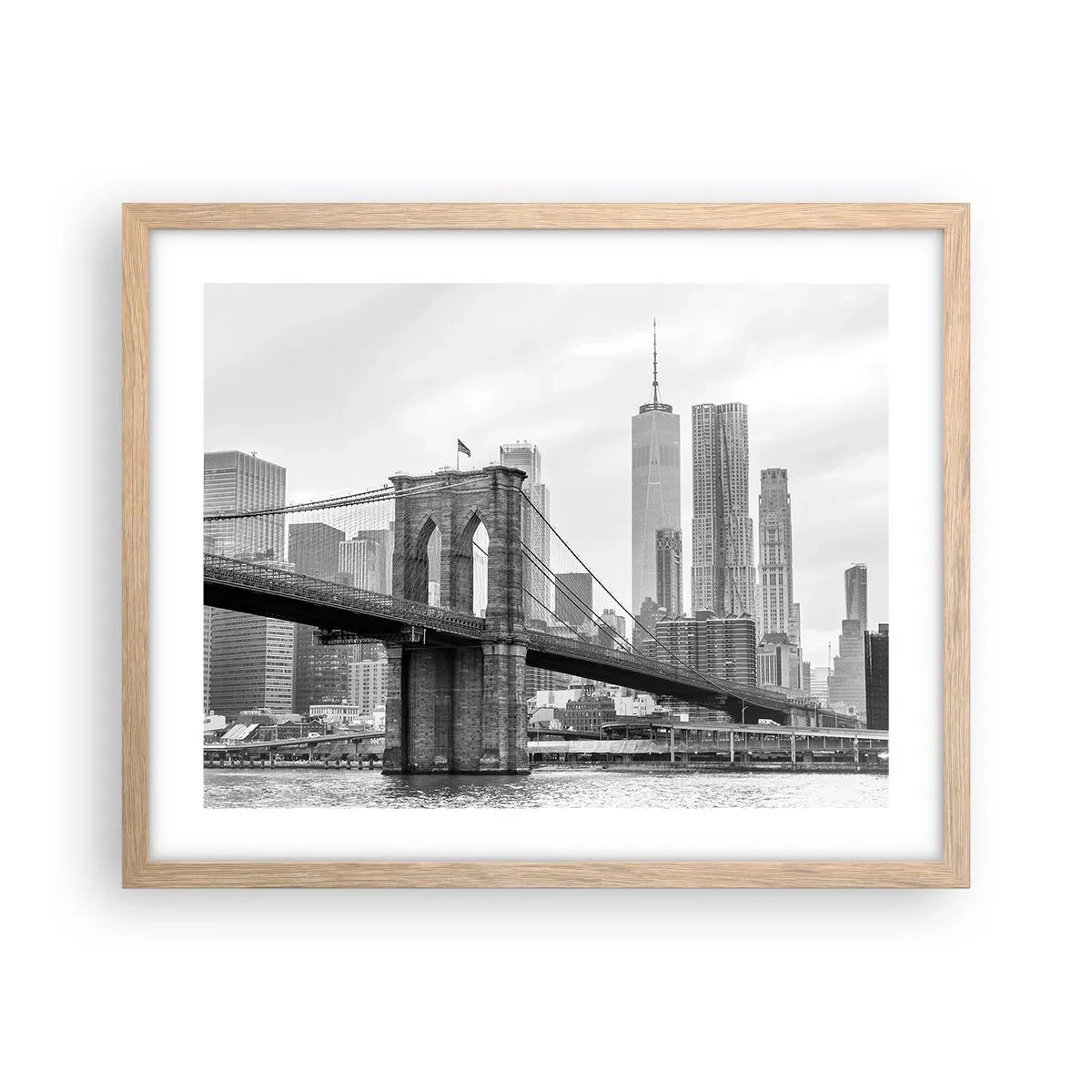 Een poster in een licht eiken lijst - New Yorkse sfeer - 50x40 cm