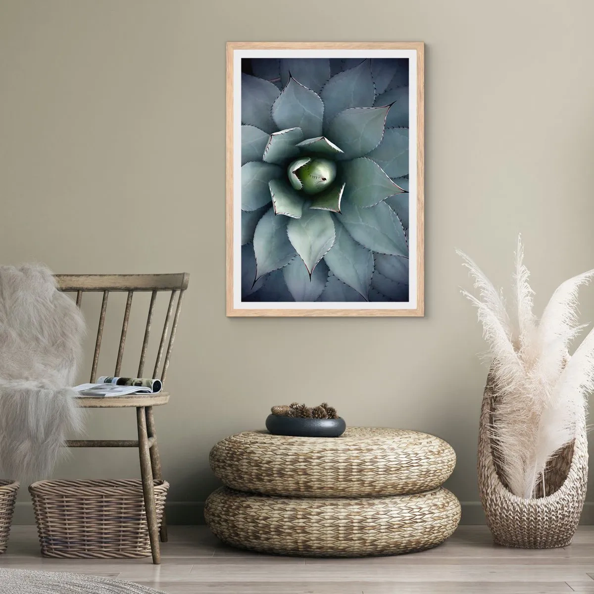 Een poster in een licht eiken lijst - Het trekt aan en waarschuwt - 50x70 cm