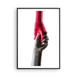 Poster in een zwarte lijst - Samen, hoewel anders - 70x100 cm