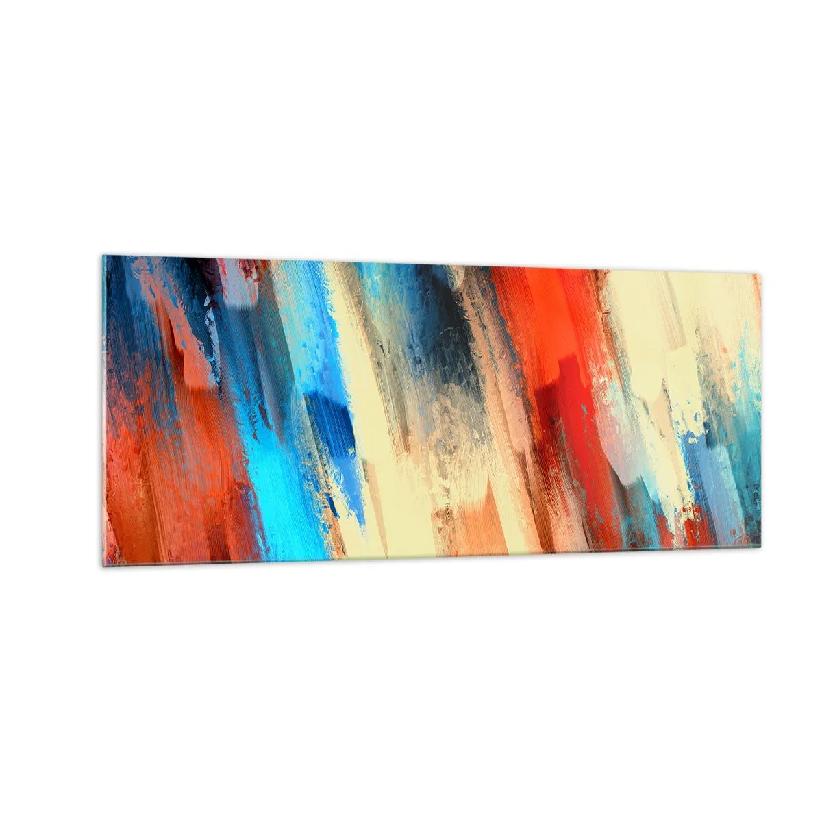 Schilderen op glas - Een cascade van kleuren - 100x40 cm