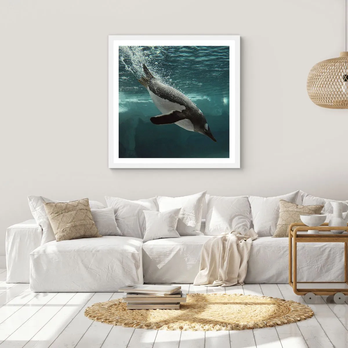 Poster in een witte lijst - Welkom in mijn wereld - 40x40 cm