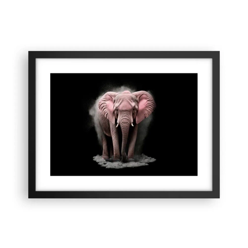 Poster in een zwarte lijst - Denk niet aan een roze olifant! - 40x30 cm