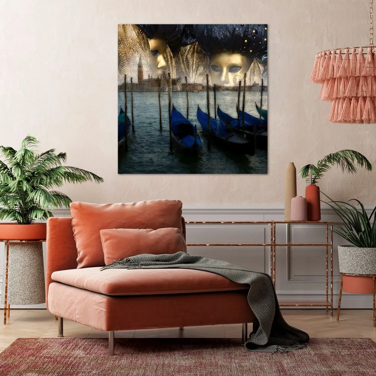 Schilderen op canvas - Het is tijd om het carnaval te beginnen - 40x40 cm