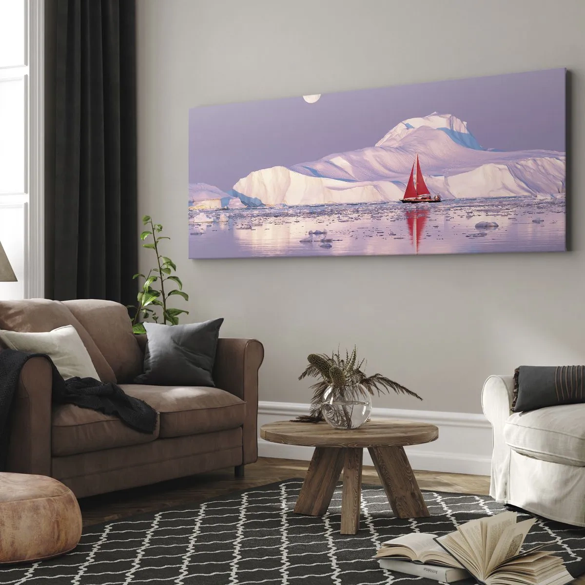 Schilderen op canvas - De hitte van het zeil, de kilte van het ijs - 160x50 cm