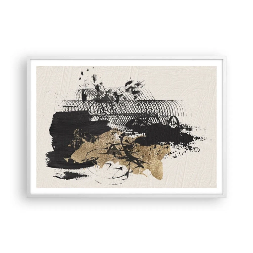 Poster in een witte lijst - Compositie met passie - 100x70 cm