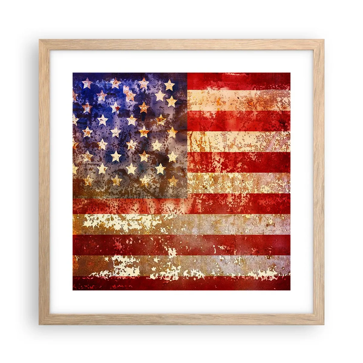 Een poster in een licht eiken lijst - Glorie vervaagt niet - 40x40 cm
