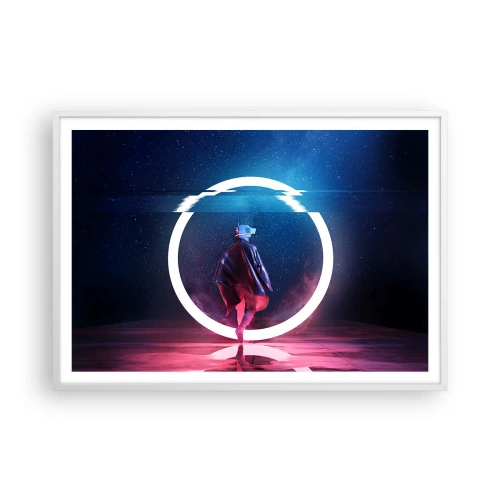 Poster in een witte lijst - Tussen werelden - 100x70 cm