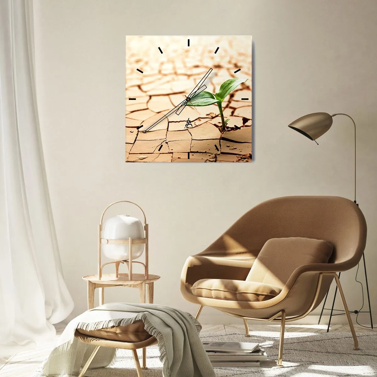 Wandklok - Klok - De ontembare kracht van het leven - 40x40 cm