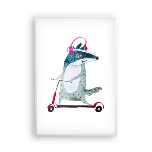 Poster in een witte lijst - Badger vreugde - 61x91 cm