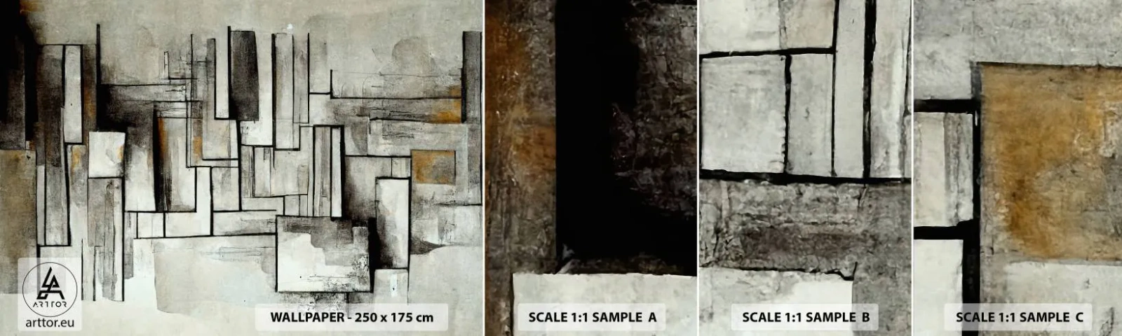 Fotobehang Monster Zelfklevend Deluxe Sticker - De kracht van eenvoud - Deel, Op leeftijd, Streepjes - 100x30 cm