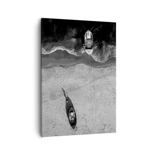 Schilderen op canvas - Nog steeds aan de oever… - 50x70 cm