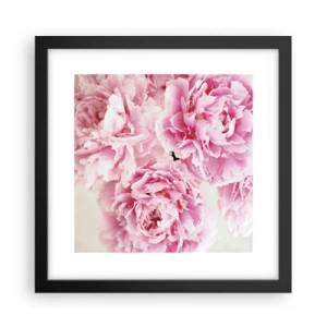 Poster in een zwarte lijst - In roze glamour - 30x30 cm