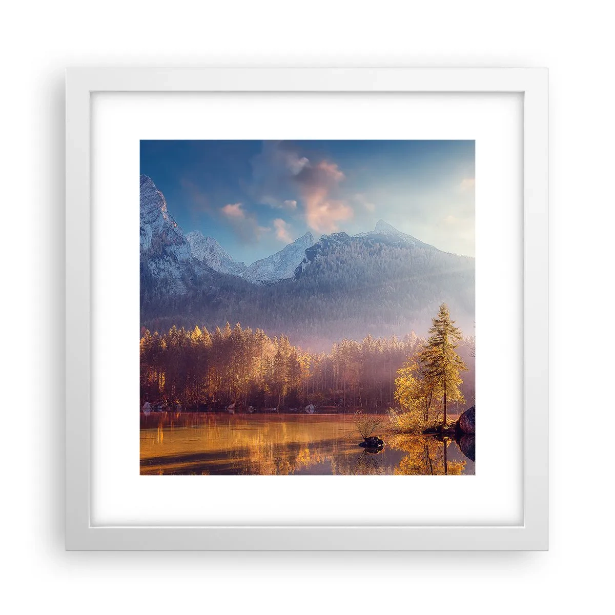 Poster in een witte lijst - In bergen en dalen - 30x30 cm