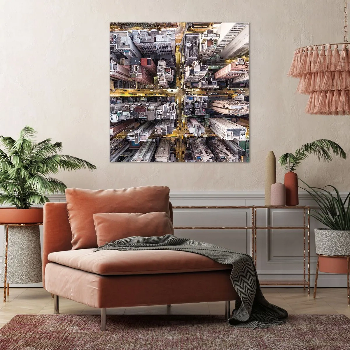 Schilderen op canvas - Groeten uit Hong Kong - 70x70 cm