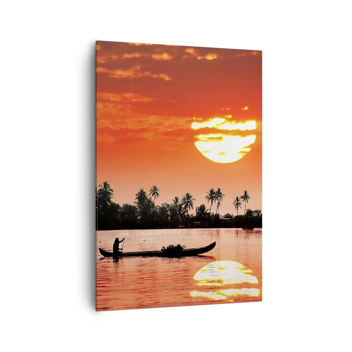Schilderen op canvas - De rust van de tropen bij zonsondergang - 70x100 cm