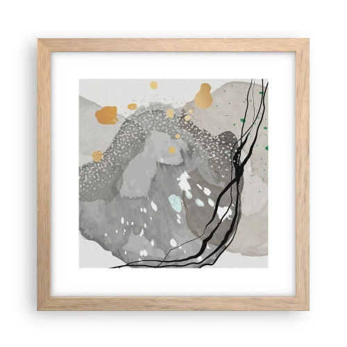 Een poster in een licht eiken lijst - Organische compositie - 30x30 cm