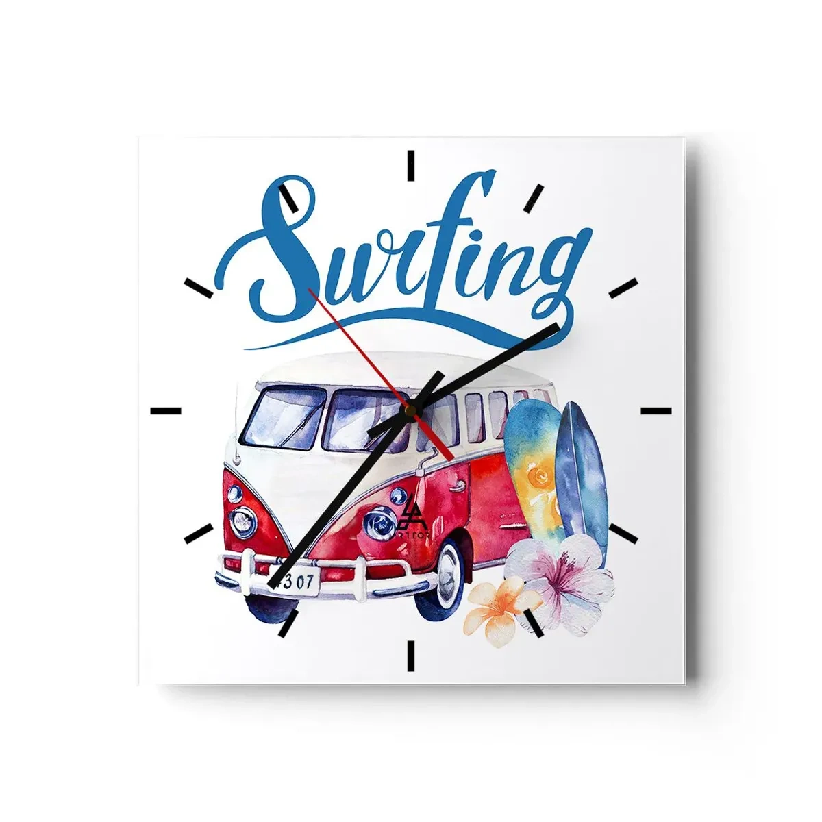 Wandklok - Klok - Komkommer - een klassieker voor een surfer - 30x30 cm